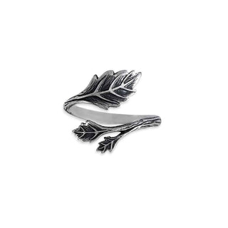 Sterling Silver or Bronze Adjustable Leaf Ring - Nina Designs