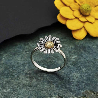 Nina Designs Mixed Metal Daisy Ring
