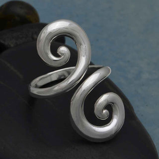 Nina Designs Sterling Silver Swirl Adjustable Ring