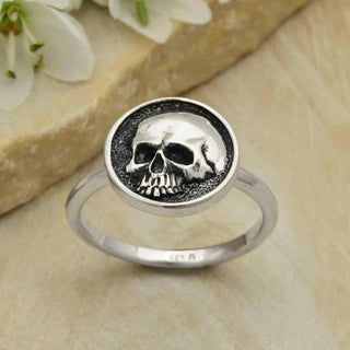 Nina Designs Sterling Silver Human Skull Shadowbox Ring