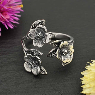 Sterling Silver Dogwood Flower Ring