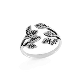 Nina Designs Sterling Silver Adjustable Leaf Cluster Ring