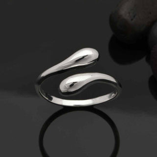 Nina Designs Sterling Silver Tapered Teardrop Adjustable Ring
