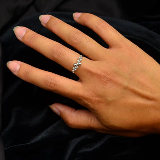 Sterling Silver Dewdrop Ring on Finger