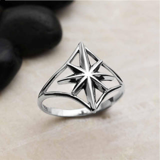 Nina Designs Sterling Silver North Star Split Shank Ring