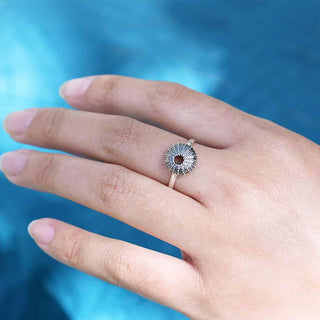 Sterling Silver Sea Urchin Ring on Hand