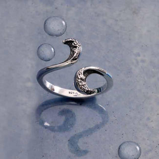 Nina Designs Sterling Silver Wave Adjustable Ring