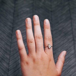 Silver Sheet Ghost Ring on Index Finger