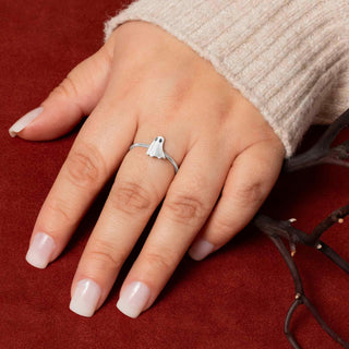 Sterling Silver Sheet Ghost Ring on Hand