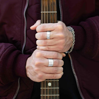 Sterling Silver Wide Band Rings on Hands