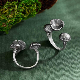 Nina Designs Sterling Silver Mushroom Cap Adjustable Ring