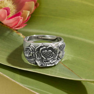 Nina Designs Sterling Silver Peony Ring