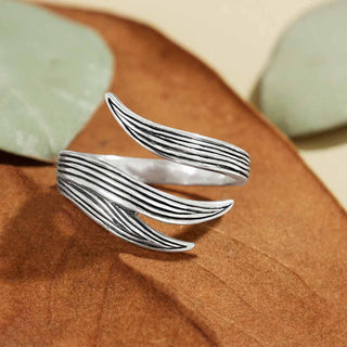 Nina Designs Sterling Silver Adjustable Leaf Ring