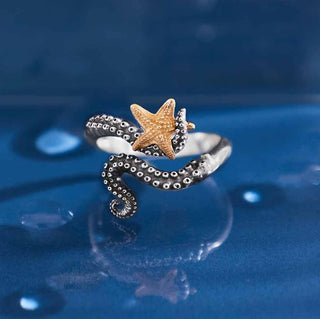 Nina Designs Octopus and Starfish Adjustable Ring