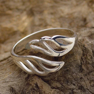 Nina Designs Sterling Silver Adjustable Angel Ring Wing