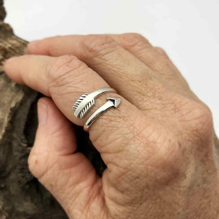 Sterling Silver Adjustable Arrow Ring
