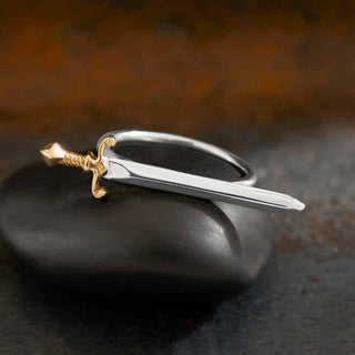Nina Designs Sterling Silver Sword with Bronze Handle Ring