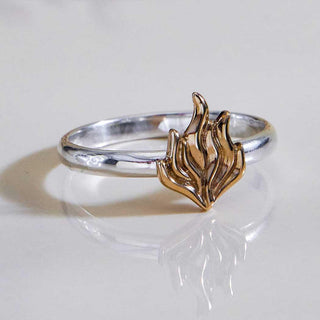 Nina Designs Mixed Metal Bronze Flame Ring