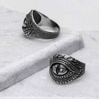 Nina Designs Sterling Silver Dragon Eye Ring Front and Side View