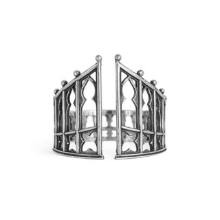 Nina Designs Sterling Silver Gothic Gate Adjustable Ring