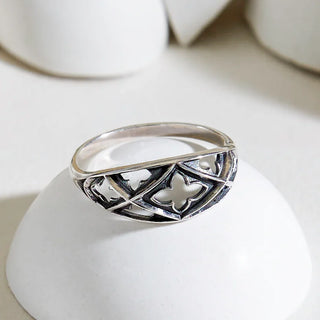 Nina Designs Sterling Silver Gothic Marquis Ring