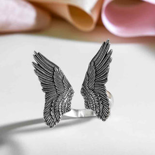 Nina Designs Adjustable Sterling Silver Angel Wings Ring