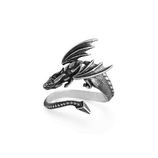Nina Designs Adjustable Sterling Silver Dragon Ring