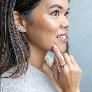 Sterling Silver Scaled Dragon Tail Ring on Finger