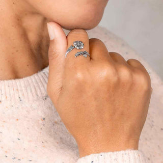 Sterling Silver Adjustable Daisy Ring - April Birth Flower - Nina Designs