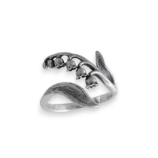Silver Adjustable Lily of the Valley Ring - May Birth Flower