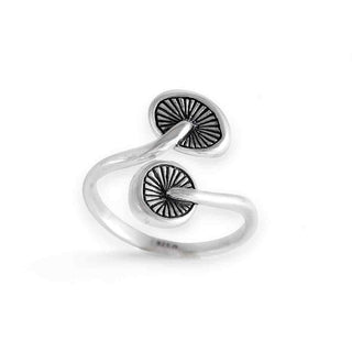 Nina Designs Sterling Silver Double Mushroom Bypass Ring