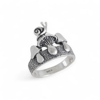 Nina Designs Sterling Silver Snail on a Mushroom Ring