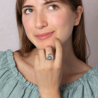 Sterling Silver Snail Sitting on a Mushroom Ring on Hand