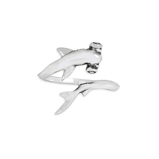 Nina Designs Sterling Silver Adjustable Shark Ring