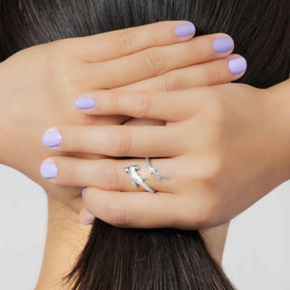 Sterling Silver Hammerhead Shark ring on hands