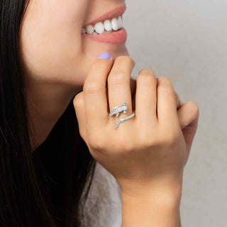 Sterling Silver Hammerhead Shark Ring on model