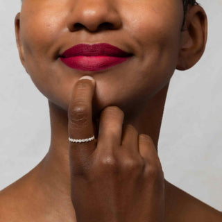 Sterling Silver Dot Stacking Ring on Hand