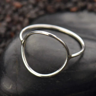 Sterling Silver Open Wire Circle Ring - Nina Designs