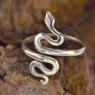 Adjustable Sterling Silver Snake Ring
