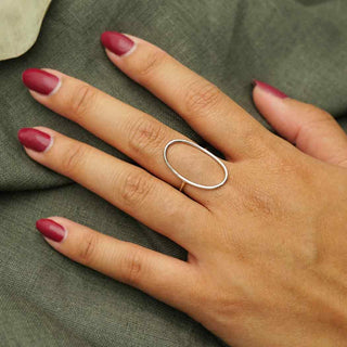 Sterling Silver Open Oval Ring - Nina Designs