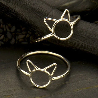 Nina Designs Sterling Silver Cat Head Ring