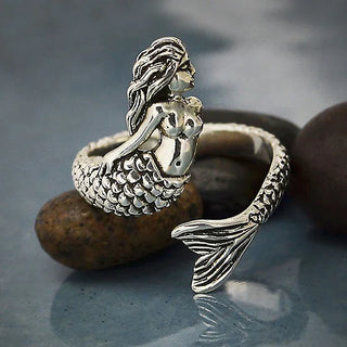 Nina Designs Sterling Silver Adjustable Mermaid Ring