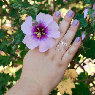 Silver Heart Ring on hand