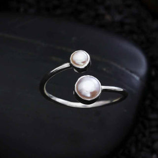 Nina Designs Sterling Silver Adjustable Pearl Ring
