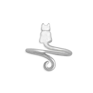 Nina Designs Sterling Silver Cat Adjustable Ring