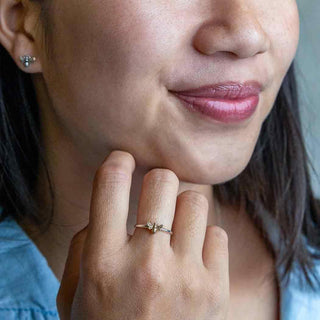 Sterling Silver Band with Bronze Bee Ring