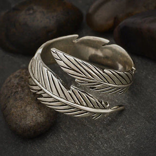 Nina Designs Sterling Silver Feather Adjustable Ring