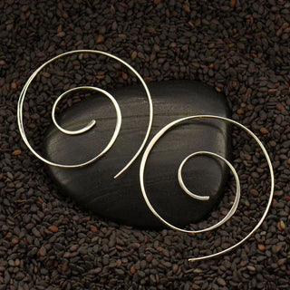 Nina Designs Sterling Silver Spiral Hoop Earrings
