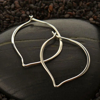Nina Designs Sterling Silver Lotus Petal 26mm Hoop Earrings