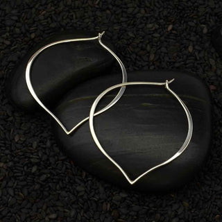 Nina Designs Sterling Silver Lotus Petal Hoop Earrings
